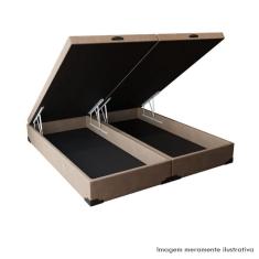 Imagem de Cama Box Bau Casal Bipartido Suede(1.38X1.88)