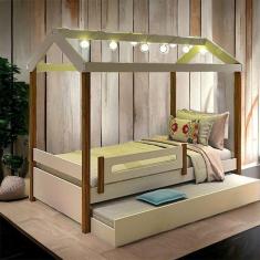 Imagem de Cama Casa Elisa Branca com LED e Auxiliar