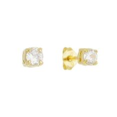 Imagem de Brinco Ponto De Luz Pequeno Folheado Em Ouro 18K