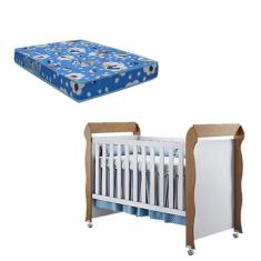 Imagem de Berço Americano Mirelle Branco Acetinado Amadeirado E Colchão Ortobom - Carolina