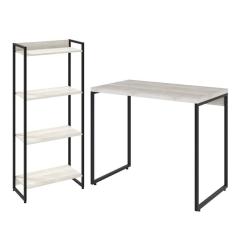 Imagem de Kit Para Escritório Estante 4 Prateleiras Mesa 90Cm Snow