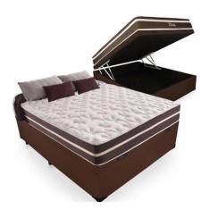 Imagem de Cama Box Baú Premium Blindada Casal Com Colchão Anjos Classic Molas Su