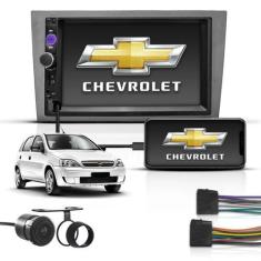 Imagem de Kit Central Multimidia Bt 2 Din Mp5 Espelha Chevrolet Corsa - First Op