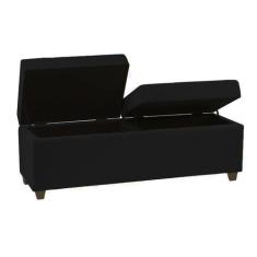 Imagem de Recamier Bau Madri 1,40M Suede Preto - Inova Decor - Inova Decorações