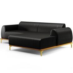 Imagem de Sofá 4 Lugares Com Chaise Direito Sala Estar Molino 265cm D02 Material