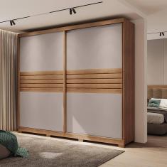 Imagem de Guarda-Roupa Carraro Magnum Flex com 2 Portas de Correr, 4 Gavetas e 9 Prateleiras 237cm de Largura – Freijó e Freijó/Avelã