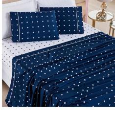 Imagem de Jogo Lençol Cama King 4 peças Micropercal 200 fios Petit Poá - Bia Enx