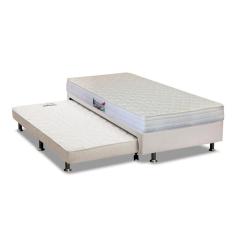 Imagem de Cama Box C/auxiliar Solteiro: Colchão Anatômico Herval Ag65 FrontierBase Courano Branco(88x188)