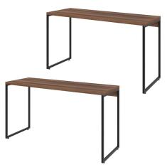 Imagem de Kit 02 Mesas Escritório E Aspen 135Cm C01 Nogal