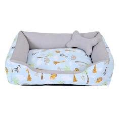 Imagem de Cama Para Cachorro Ou Gato Tamanho Grande 70X55cm + Ossinho Safari Tur