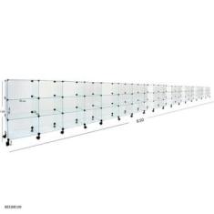 Imagem de Balcão de Atendimento Modulado em Vidro com Rodízios - 8,50 x 1,00 x 0
