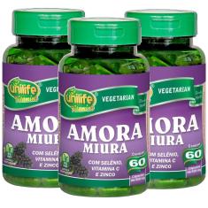 Imagem de Amora Miura Selênio Vitamina C e Zinco 60 cápsulas de 500mg Kit com 3