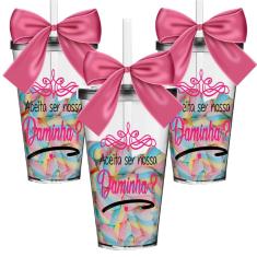 Imagem de 3 Copos Convite Personalizados para Daminha