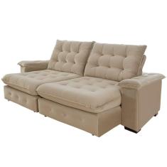 Imagem de Sofá 3 Lugares Coliseu 2.30m Retrátil E Reclinável Super Pillow - Bege