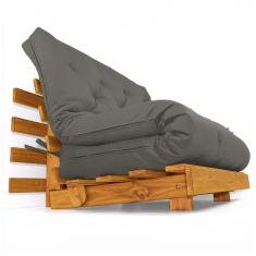 Imagem de Sofá Cama Casal Futon Tokio Cinza Madeira Maciça Cor Mel