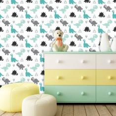 Imagem de Papel De Parede Infantil Dinossauros Baby