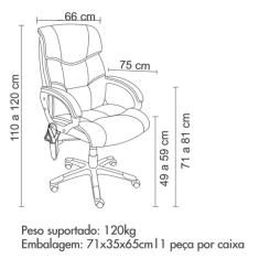Imagem de Kit 2 Cadeira de Escritório Home Office Ceuta Giratória com Massagem PU  - Gran Belo
