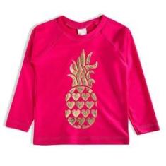Imagem de Camiseta Infantil Proteção Solar Pink Abacaxi  Manga Longa Tip Top