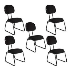 Imagem de Cadeira Secretária Pé Sky Kit 05 Tecido - Shopcadeiras
