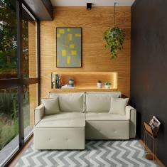 Imagem de Sofá Cama Retrátil e Reclinável Onix 220 cm Joli Capuccino