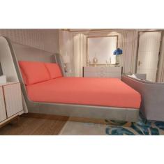 Imagem de Jogo de Lençol Zono Enxovais Cama Casal Full 3 Peças Malha 100% Algodão Coralina