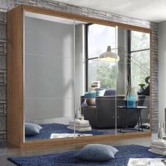 Imagem de Guarda-Roupa Casal 3 Portas de Correr 4 Gavetas e 9 Espelhos Rennes Espresso Móveis Freijó