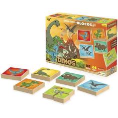 Imagem de Blocos Quebra-Cabeca 24 Dinos Peças - Junges
