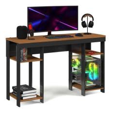 Imagem de Escrivaninha Gamer Alfa Quarto Com Prateleiras 135 Cm - Gabrielli Móve