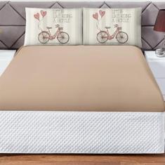 Imagem de Jogo De Lençol Casal Queen Soft 3 Peças Cama Fronha E Lençol Elástico