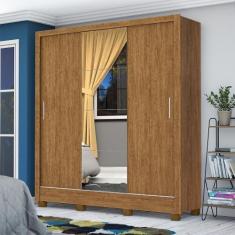 Imagem de Guarda Roupa Santiago Plus Casal Com Espelho Com Pés 3 Portas De Corre