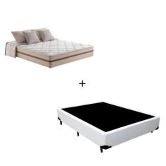 Imagem de Cama Box Viúva Tecido Sintético Branco Com Colchão Pillow Angel - Bell