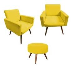 Imagem de Kit 02 Poltrona Decorativa Nina + Puff 