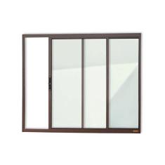 Imagem de Janela Confort 2 Folhas Vidro Liso 80cm X 100cm Brimak Corten