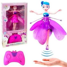 Imagem de Boneca Fada Voa com Controle e Sensor Flying Fairy Recarregável Brinquedo Eletrônico para Meninas Fadinha que Voa