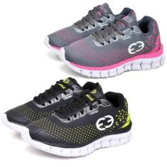 Imagem de Kit 2 Tênis Infantil Feminino Evoltenn Impacto Cinza/Verde, Cinza, Ver