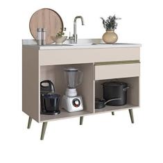 Imagem de Balcão para Pia 120cm sem Tampo 2 Portas 1 Gaveta One Gralar Cinnamon