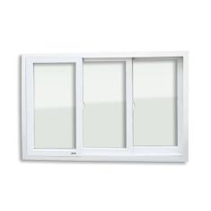 Imagem de Janela de PVC 100x240cm 3 Folhas com Vidro Liso ITEC Brimak Branco