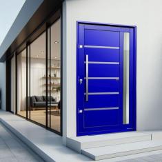 Imagem de Porta Pivotante Lambril Miraggio com Puxador Lado Direito Elite 216x120cm Azul