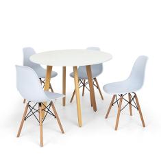 Imagem de Conjunto Mesa de Jantar Laura 100cm  com 4 Cadeiras Charles Eames - 