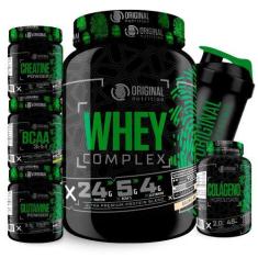 Imagem de Kit Whey Protein Complex + Bcaa + Glutamina + Creatina + Colágeno + Sh