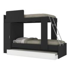 Imagem de Treliche com Colchão Incluso 1 Porta Havana Multimóveis Preto/branco