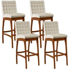 Imagem de Kit 04 Banquetas Alta Mila Facto Pérola