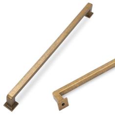 Imagem de COTYKILEY Pacote com 6 puxadores de armário de cozinha de latão antigo de 15 polegadas (381 mm) Puxadores de armário de cozinha vintage puxadores de gaveta puxadores de gaveta puxadores de armário de