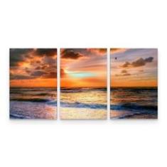 Imagem de Quadro Decorativo Paisagem Mar Praia Pôr do Sol Arte