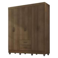 Imagem de Guarda Roupa Casal Lite 6 Portas Carvalho Oak - Móveis Leão - Moveis L
