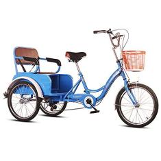 Imagem de Triciclo adulto ao ar livre de 50 cm bicicleta de 6 velocidades com assento traseiro bicicleta cruiser de três rodas para idosos, mulheres, homens, pedal, ciclismo, esportes