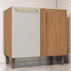 Imagem de Balcão de Cozinha de Canto Requinte 1 Porta 1 Prateleira Nature/Areia Hp - Henn