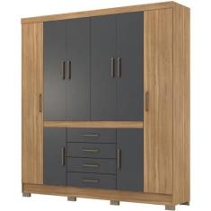 Imagem de Guarda Roupa Casal 08 Portas 84020 Amendola Grafito Demobile