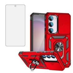 Imagem de Asuwish Capa de telefone para Samsung Galaxy S23 FE 5G com capa de câmera deslizante de vidro temperado protetor de tela suporte suporte robusto fino protetor de célula S 23 EF S23FE 23S mulheres
