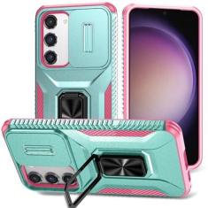 Imagem de Ailampe Capa magnética para Samsung Galaxy S23 de 6,1 polegadas, capa para celular Samsung Galaxy S23, capa para Samsung S23 com capa para câmera e suporte, capa à prova de choque de grau militar para